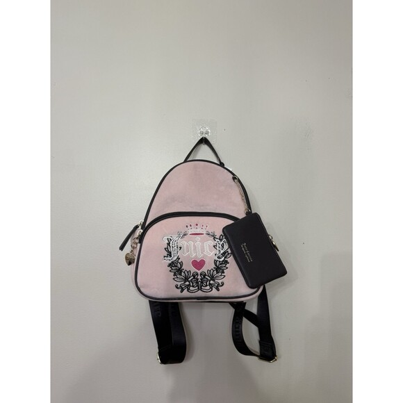 Juicy Couture Womens Pink Heritage Velour Backpack NWT